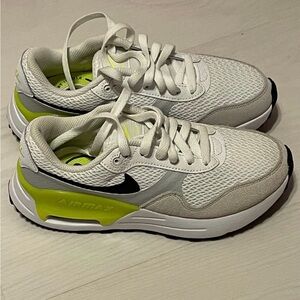 Nike Air Max White and Neon Green Athletic Shoes